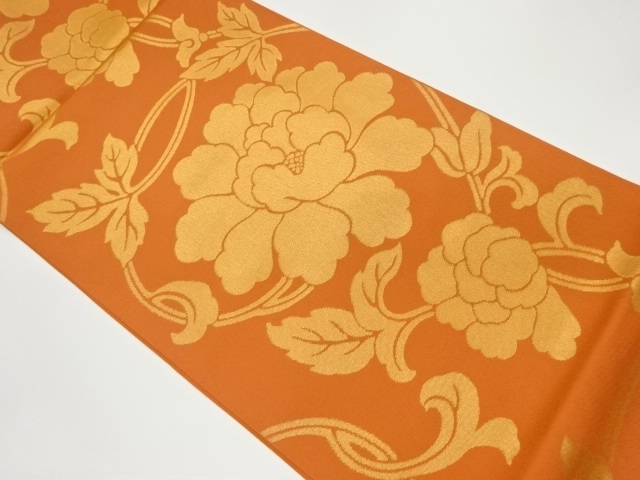 JAPANESE KIMONO / VINTAGE FUKURO OBI / WOVEN FLOWER ARABESQUE